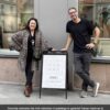 Artist-Pauline-Lindberg-and-Gallerist-Tomas-Hammar-outside-Galleri-Hammar-in-stockholm