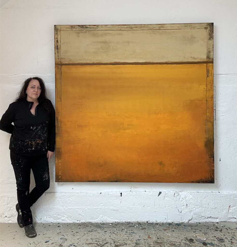 Artist Pauline Lindberg_Hello Yellow_in studio