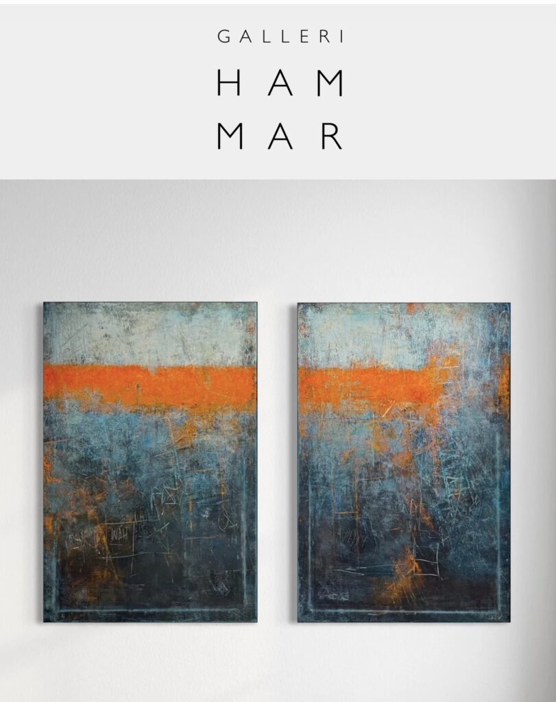 large Diptych Wait For It by Pauline Lindberg at Galleri Hammar